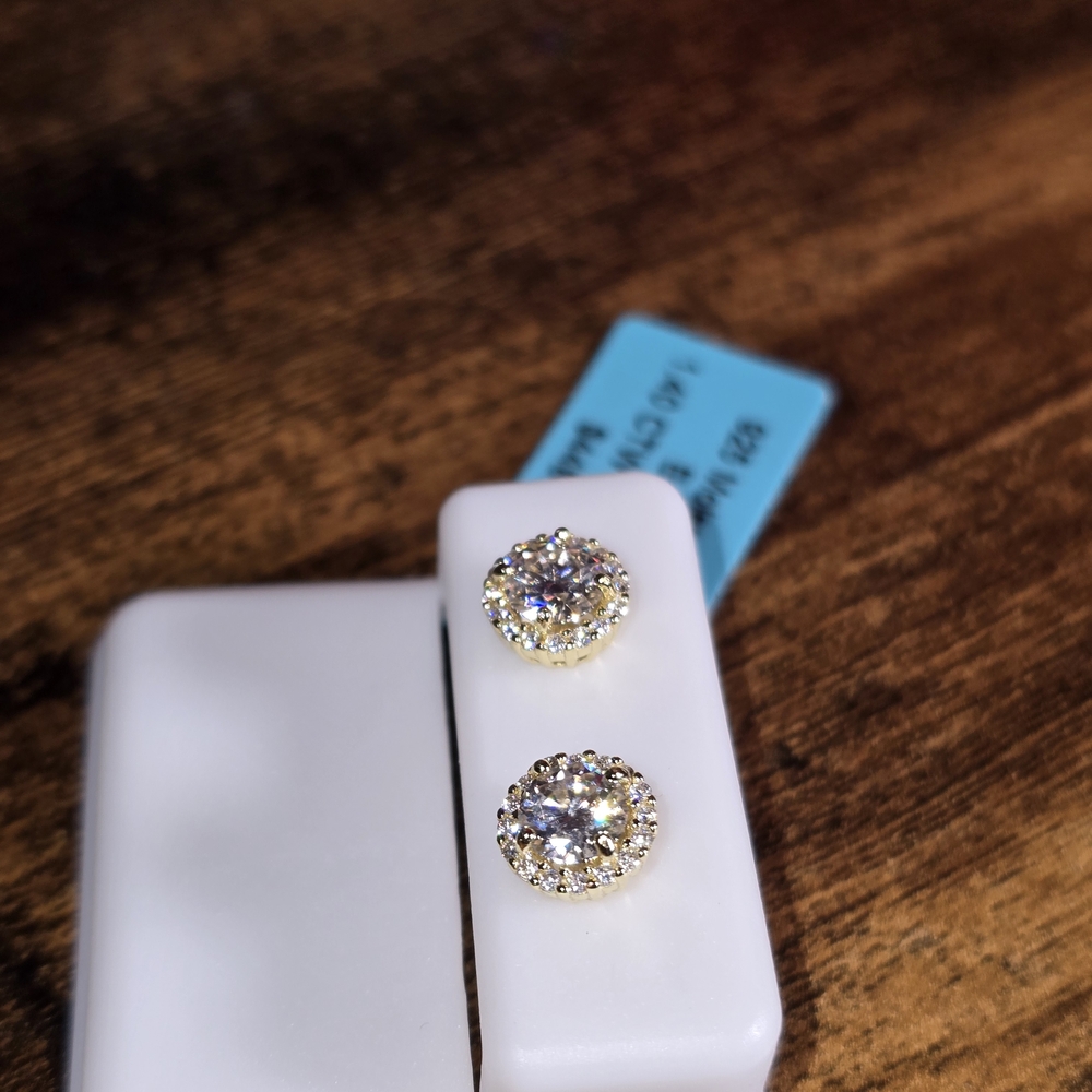 Gold and Silver Stud Earrings